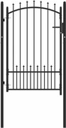 vidaXL Poartă de gard cu țepi cu blocare Negru 100 x 150 cm