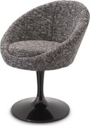 Scaun pivotant design elegant LUX O'Neill, cambon negru 115387 HZ