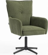 HR250CROSS Scaun Catifea Reiată Premium culoare verde salvie Bază Neagră