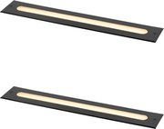 Set de 2 spoturi moderne de sol negre 50 cm incl. LED IP65 - Eline