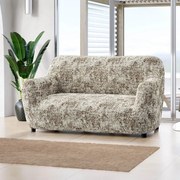 Huse bielastice MARMO bej fotoliu dublu (l. 120 - 160 cm)