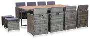 vidaXL Set mobilier de exterior 13 piese antracit poliratan și acacia