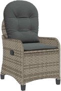 vidaXL Fotoliu recliner cu pernă Gri 56 x 66 x 95 cm poliratan