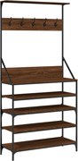 vidaXL Suport de haine cu raft pantofi, stejar maro, 90x34x184 cm