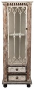 Vitrina bej, din lemn, aspect vintage, Elegance