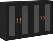 vidaXL Dulapuri de perete 2 pcs Stejar Negru 69,5 x 34 x 90 cm