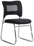 Scaun vizitator negru HRC 613F din mesh si cadrul cromat