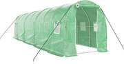 vidaXL Seră cu cadru din oțel, verde, 16 m², 8x2x2 m