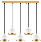 Lustră pe cablu YILDO 5xE27/40W/230V alb/auriu