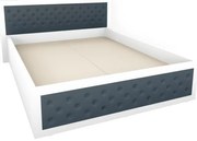 Pat Torino 160x200 cm, Alb / Piele ecologica Gri