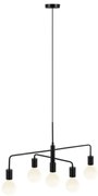 Lustra cu 5 surse de iluminat design modern Gloom negru