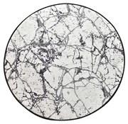 Covoraș de baie Foutastic Marble Circle, ø 100 cm, alb - negru