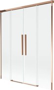 Mexen Rox paravan de cadă cu 2 uși glisante, 160 x 150 cm, transparent, aur roz - 8C9-160-002-60-00