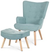 Fotoliu cu taburet BLUE2, turcoaz