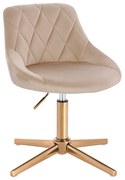 HR1054CROSS Scaun Latte Catifea cu Bază Aurie