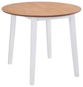 vidaXL Masă de bucătărie extensibilă, rotund, MDF, alb