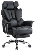 Scaun directorial negru din piele ecologica rezistent pana la 150 kg OFF 413