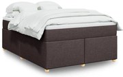 vidaXL Pat box spring cu saltea, maro închis, 160x200 cm, textil