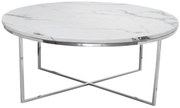 Masuta de cafea Pelio alb/silver si marmura – H42 cm