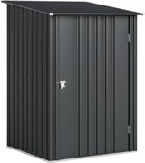 Outsunny Căsuță de Grădină 0,92m² din Oțel Galvanizat, Depozit pentru Unelte cu Ușă Blocabilă și Acoperiș Înclinat, 100x104x160 cm, Gri Închis | Aosom Romania
