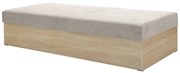 Pat de o persoană (canapea) 85 cm Idona (gri maro) (cu somieră și saltea) (cu sp. depozitare). 1098586