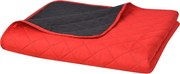 vidaXL Cuvertură matlasată cu două fețe, 170 x 210 cm, roșu și negru
