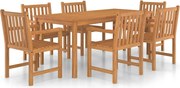 vidaXL Set de mobilier de grădină cu 7 piese, 180x90 cm, lemn masiv de tec