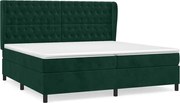 vidaXL Pat box spring cu saltea, verde închis, 200x200 cm, catifea