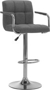 vidaXL Scaun de bar, gri deschis, material textil