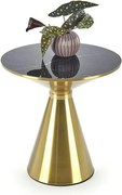 Masuta cafea TRIBECA, negru/auriu, ceramica/otel, 50x50x52 cm