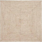 vidaXL Covoare de zonă Pătrat Natural și Alb 120 x 120 cm Iută