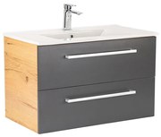 Dulap inferior Vario Clam 80 cu lavoar stejar-antracit