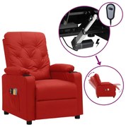 vidaXL Fotoliu de masaj electric, roșu vin, piele ecologică