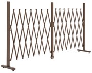 Outsunny Gard Extensibil Autoportant, Grilaj Flexibil din Oțel și Aluminiu, Pliabil, 52-405 cm, Maro Închis | Aosom Romania