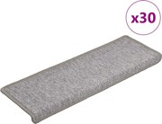 vidaXL Covorașe pentru scări, 30 buc., 65x21x4 cm, gri deschis, cu margini dreptunghiulare