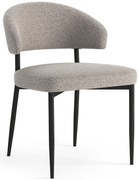 MAZZONI EXPORT IRIS Bej Latte (material Monza 60) - SCAUN MODERN TAPIȚAT BOUCLÉ PENTRU SALON/SUFRAGERIE LOFT