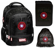 Set școlar CAPTAIN AMERICA AVENGERS - rucsac + penar + geantă de papuci