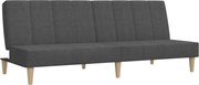 vidaXL Canapea extensibilă cu 2 locuri, gri închis, textil