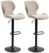 HOMCOM Scaune de Bar în Set de 2, Taburete de Bucătărie Reglabile în Înălțime cu Spătar, Lift cu Gaz, Suport pentru Picior, rotative, Maro | Aosom Romania