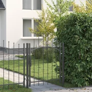 vidaXL Poartă de grădină, Poartă de Gard Gri 100 x 100 cm Oțel