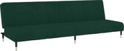 vidaXL Canapea extensibilă cu 2 locuri, verde închis, catifea