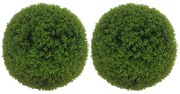 HOMCOM Set de 2 bule de bux artificial de 40 cm decorațiuni pentru interior sau exterior verde închis | Aosom Romania
