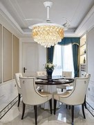 Candelabru cu Ventilator și Telecomandă – 72W LED, 3 Tipuri de Lumină, Intensitate Reglabilă, 6 Viteze, Alb/Auriu