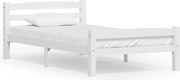 vidaXL Cadru de pat, alb, 90x200 cm, lemn de pin masiv