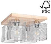 Plafonieră Spot-Light 8175460 NORMAN WOOD 4xE27/25W/230V