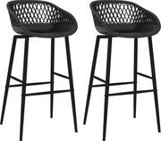 vidaXL Scaune de bar, 2 buc, negru