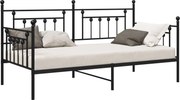 vidaXL Cadru de pat de zi Negru 90 x 200 cm Oțel
