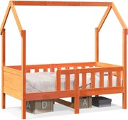 vidaXL Cadru pat de copii, maro ceruit, 70x140 cm, lemn masiv de pin