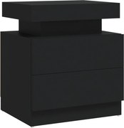 vidaXL Noptieră, negru, 45x35x52 cm, lemn prelucrat