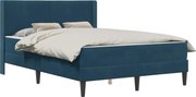 vidaXL Cadru de pat cu saltea albastru 140 x 190 cm Catifea